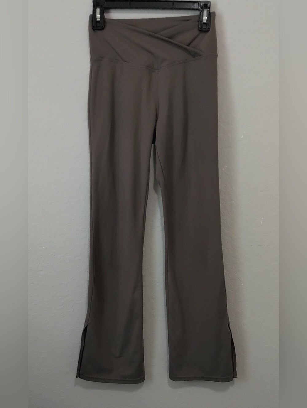 Danskin Brown Flared Leggings with Crossover Waistband